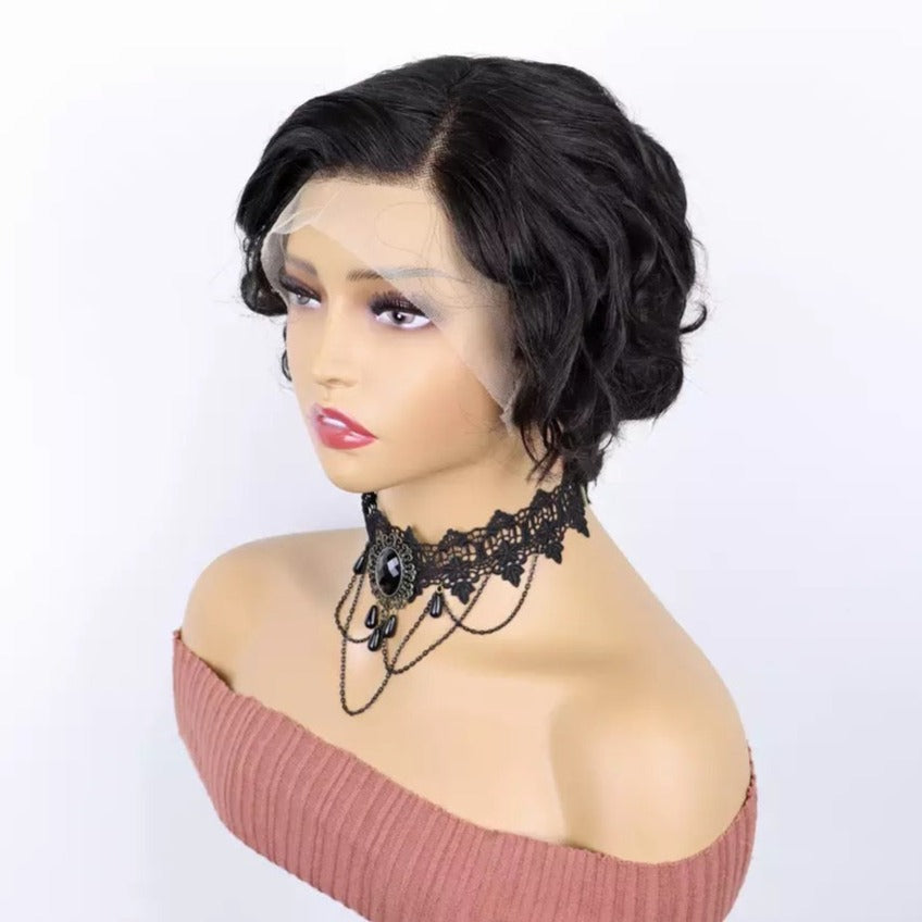 Full frontal ear to ear short pixie hair wig