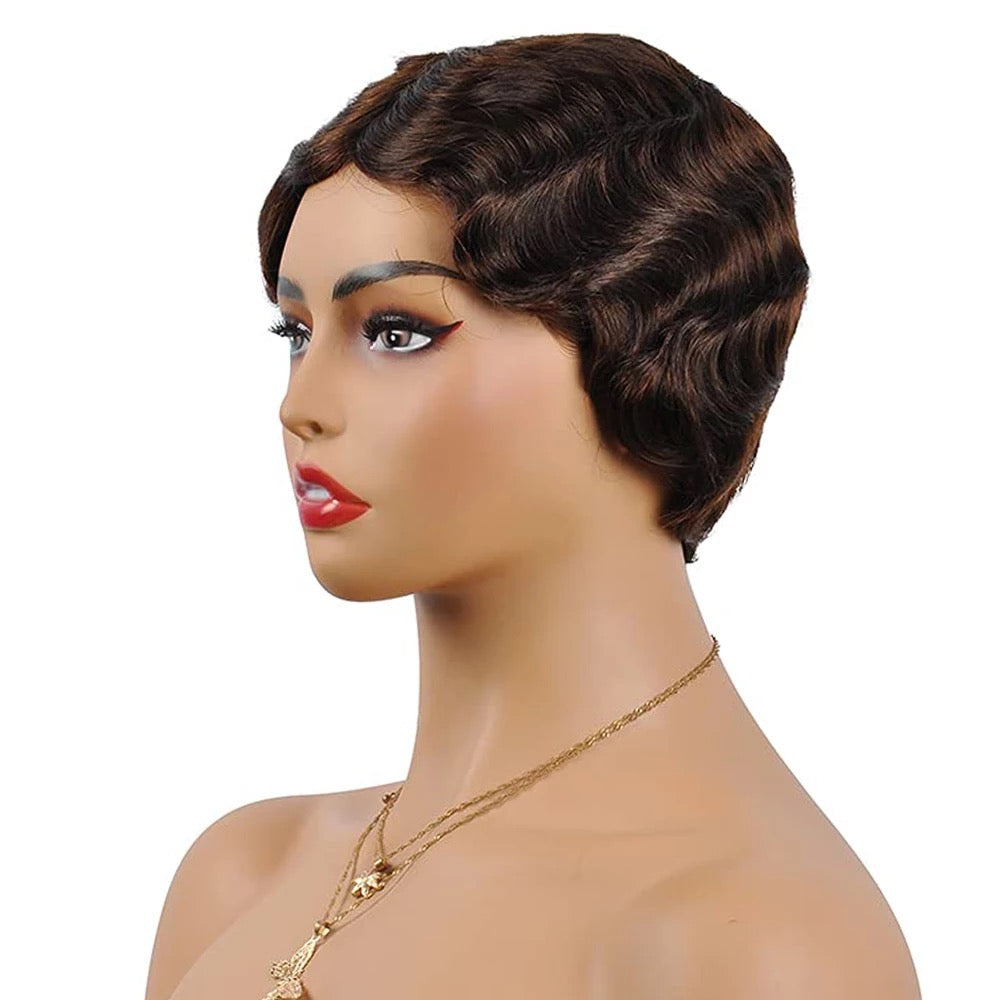Short Finger Wave Pixie 100% Human Hair