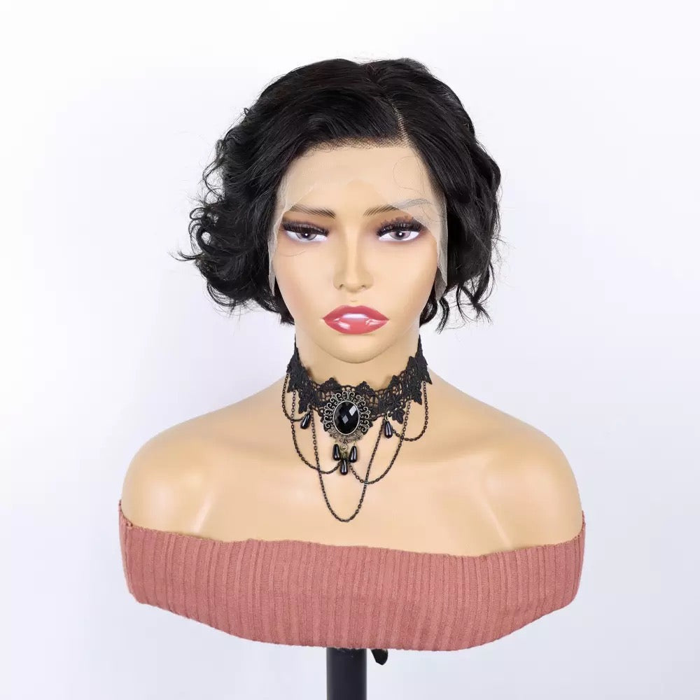 Full frontal ear to ear short pixie hair wig