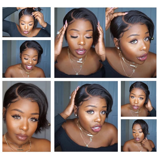 Full frontal lace Human Hair Perique wig