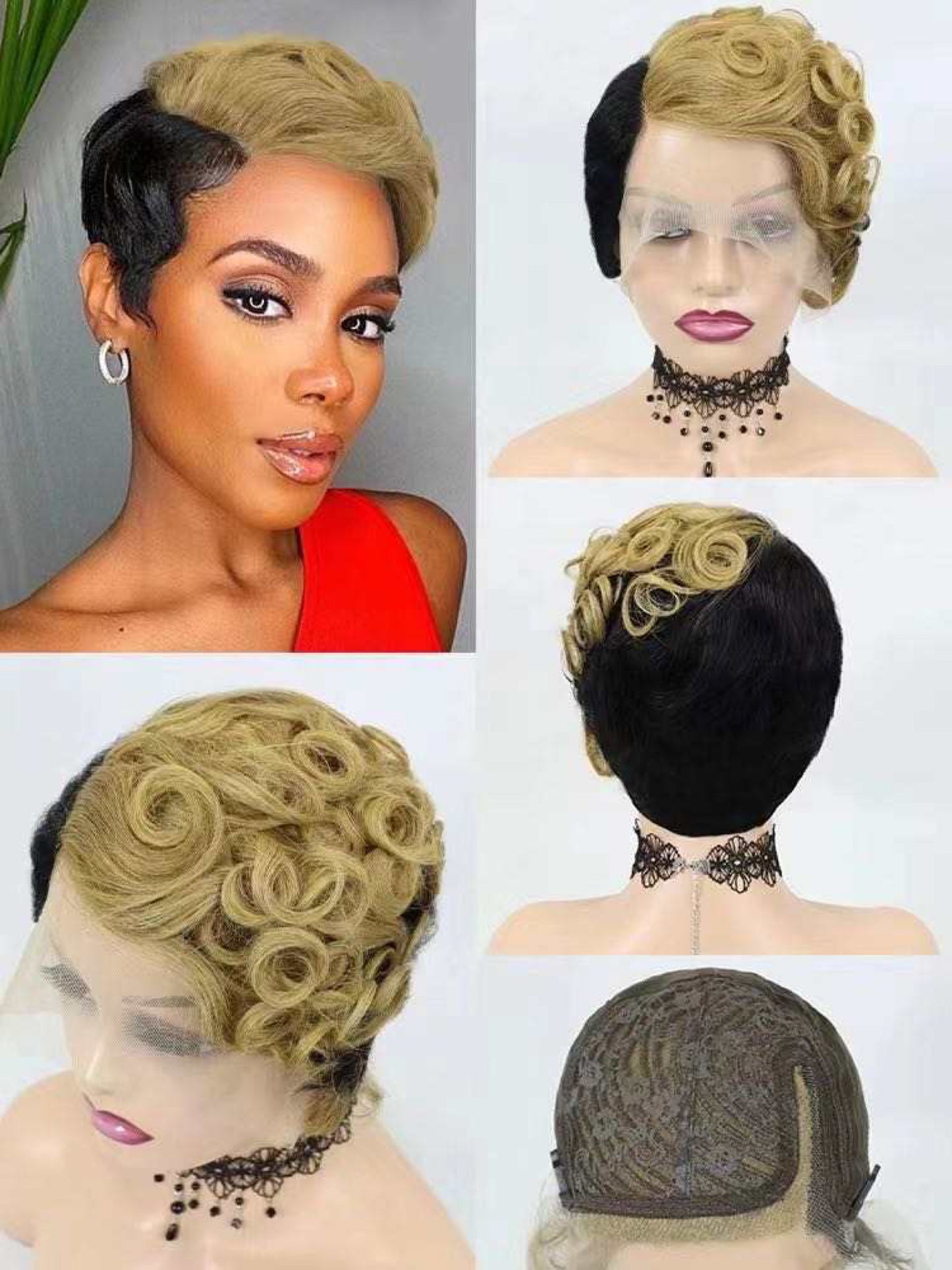 T-Lace Pixie Cut 100% Human Hair