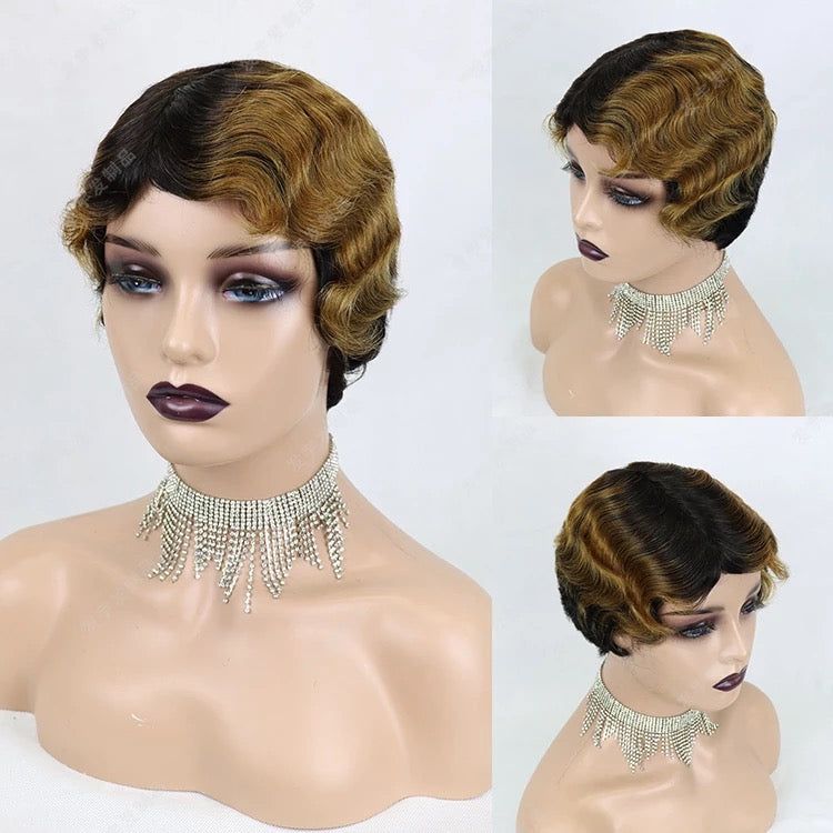 Short Finger Wave Pixie 100% Human Hair