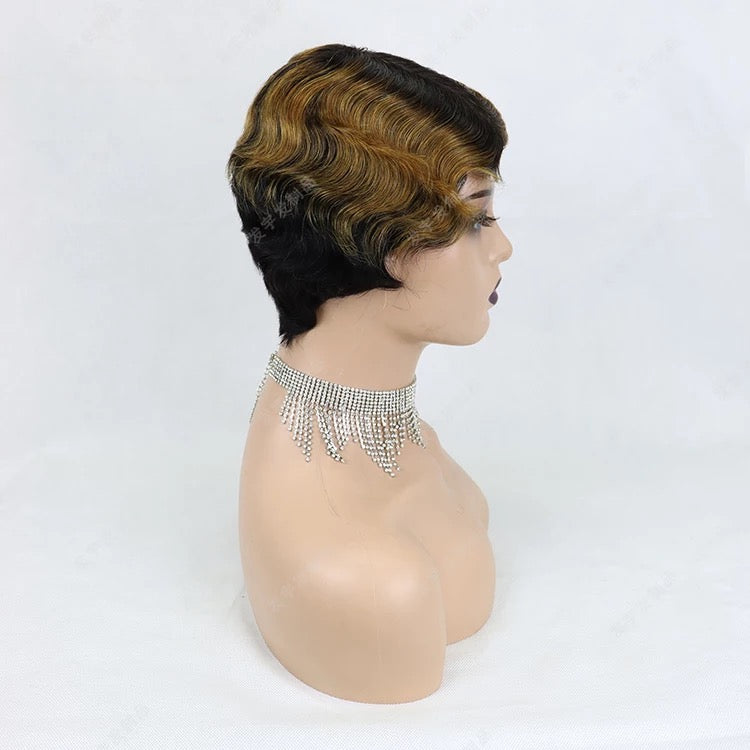 Short Finger Wave Pixie 100% Human Hair