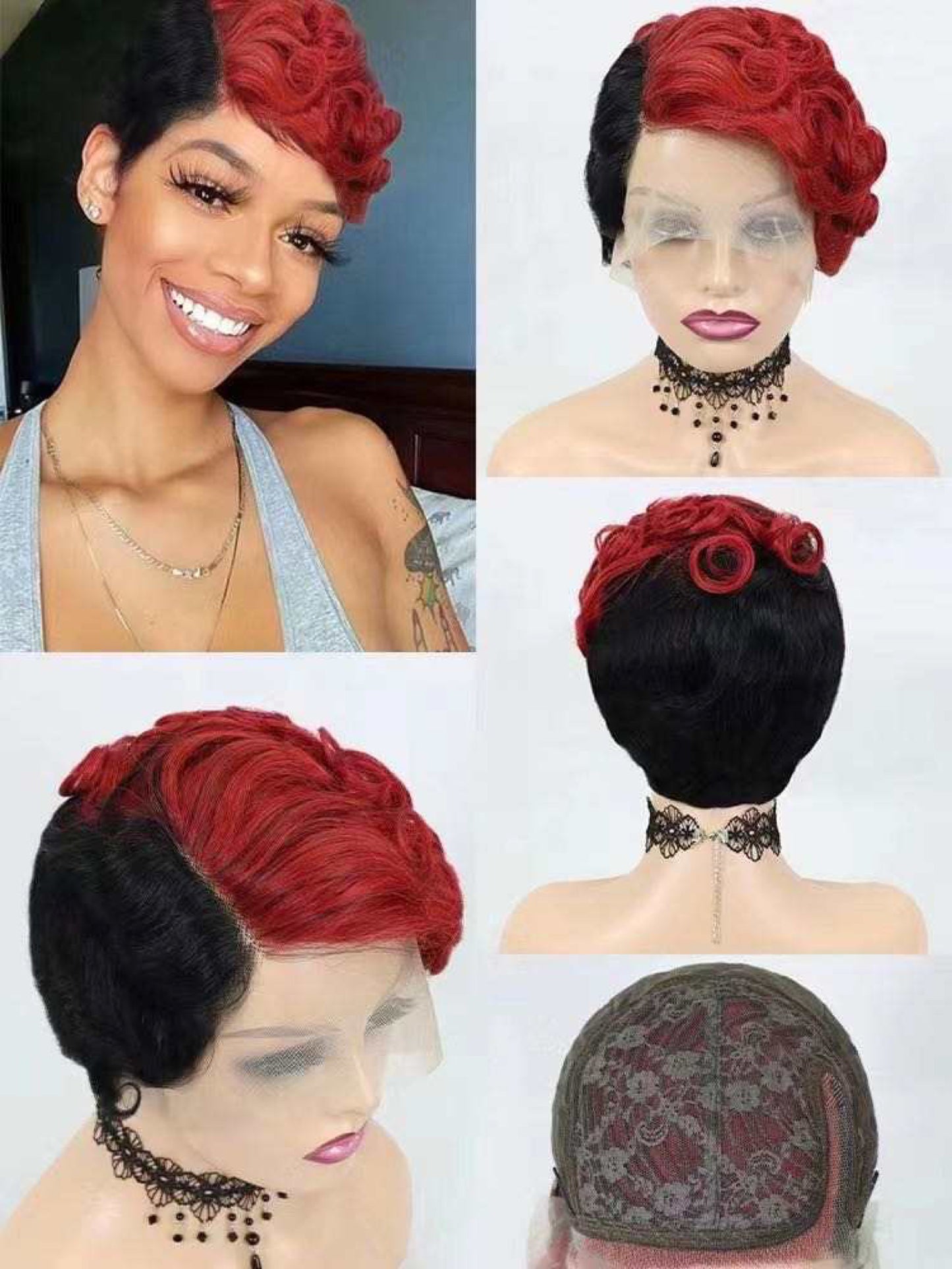 T-Lace Pixie Cut 100% Human Hair