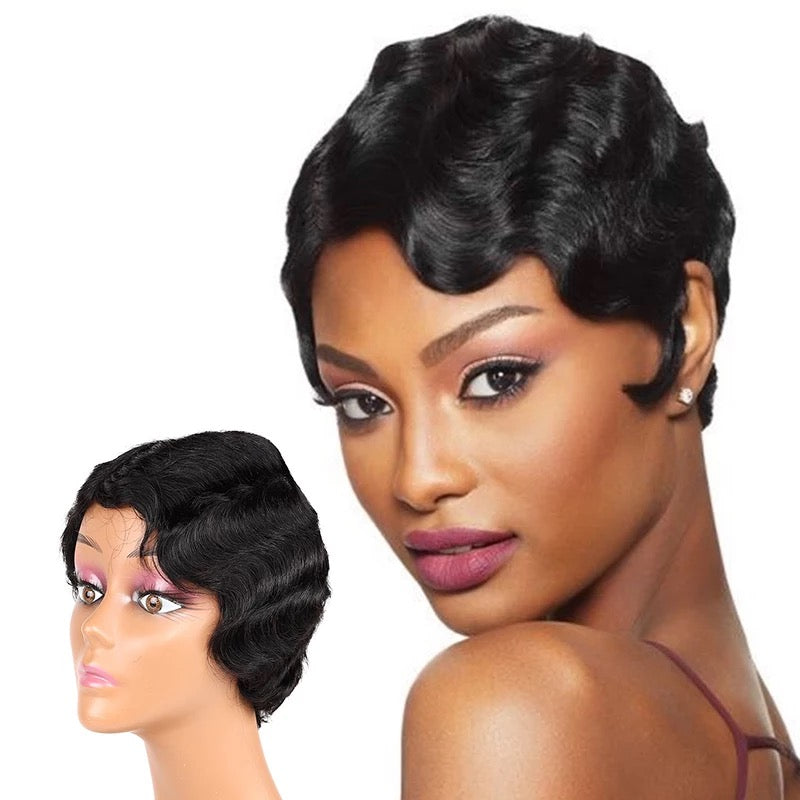 Short Finger Wave Pixie 100% Human Hair